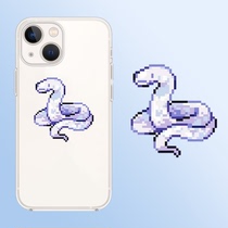 高级感小蛇手机壳适用iPhone11苹果12简约13promax像素风15小众14华为mate60荣耀P50小米vivox90/opporeno10