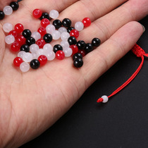 手链收尾珠子6毫米琉璃白玉珠玻璃珠diy编织红绳手链散珠饰品配件