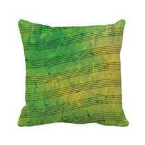 绿色五线谱音乐音符方形抱枕靠枕沙发靠垫双面含芯礼物