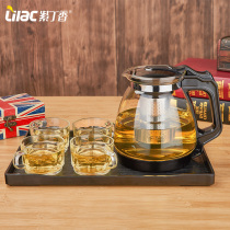 紫丁香耐热玻璃不锈钢过滤茶壶大容量水壶花茶壶普洱泡茶壶茶具
