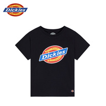 Dickies童装男童女童T恤24彩标斜logo大印花圆领宽松儿童短袖T恤