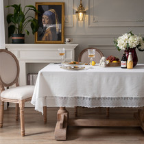 桌布蕾丝长方形布艺台布拍照背景法式圆家用小清新棉麻餐桌布