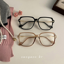 suzyacc kr韩国博主同款黑框眼镜复古时尚搭配平光镜素颜显脸小