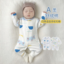 0一3-6个月婴儿春季连体衣睡衣纯棉男女1岁宝宝衣服春装哈衣爬服7