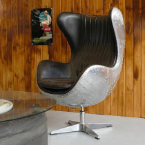 LOFT蛋壳椅单人沙发椅办公电脑椅EGG CHAIR复古创意款铝皮休闲椅