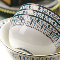 24新款唐山骨瓷特别好看的轻奢饭碗盘子碗碟套装组合家用6寸面碗