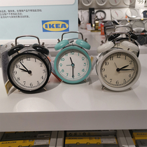 包邮IKEA宜家DEKAD德卡学生闹钟黑白绿色静音石英卧室简约复古钟