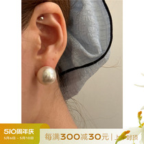 安小柏◆大号珍珠耳环来拉~18mm16mm正圆人工珍珠耳钉赫本风百搭