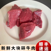 新鲜牛肉 碎牛肉 国产牛肉筋头巴脑黄牛肉大块牛肉边角料500g