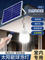 2024新款太阳能户外庭院路灯家用充电室内照明一拖二分体式吊灯泡