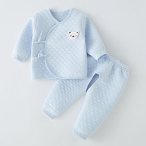 初生婴儿衣服秋冬夹棉保暖和尚服新生儿男女宝宝纯棉内衣分体套装
