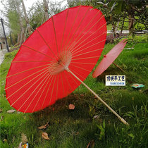 中国风新款工艺大红色装饰伞 超大号油纸伞绸布面料舞蹈伞结实版