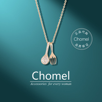 新加坡chomel项链小吃货勺子叉子纯银锁骨链女小众饰品设计感官网