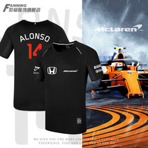 阿隆索同款比赛车服迈凯伦本田F1车队运动T恤透气吸汗速干短袖夏