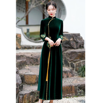 改良奥黛旗袍2024年新款中国风复古日常可穿气质高端禅意茶服优雅