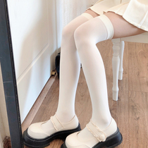 日系白丝过膝袜女春夏薄款黑色jk大腿袜子白色高筒袜奶白色长筒袜