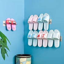 免打孔不锈钢简易拖鞋架浴室置物架卫生间放鞋收纳架壁挂式挂墙架