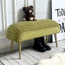 30宽不锈钢换鞋凳现代衣帽间沙发凳创意超窄床尾凳轻奢欧式长凳子