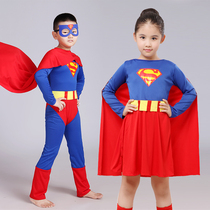 六一万圣节儿童服装超人cospaly化妆舞会男女演出服衣服披风套装