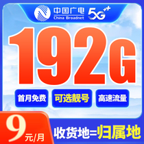 中国广电流量卡电话卡纯流量上网卡无线流量卡5G手机电话卡通用卡