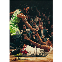 德里克罗斯海报合集NBA篮球体育明星复古牛皮纸海报宿舍壁纸贴画