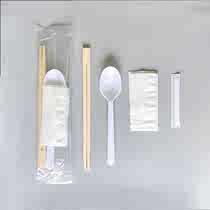 一次性筷子四件套订做筷子黑勺子牙签纸巾牛皮纸四合一餐具包定制