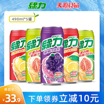 台湾绿力果汁饮料水蜜桃番石榴柠檬维生素c水果味480ml*5饮品组合