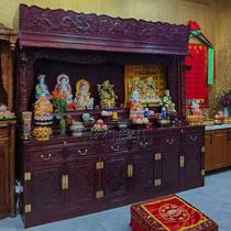 藏式家用实木佛龛彩绘放佛像佛柜台密宗中式佛堂神龛立柜供桌定制