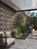 美式田园大纹路文化石30x60瓷砖外墙阳台别墅花园鹅卵石防滑地砖