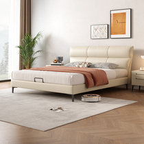 帕沙曼意式极简真皮床头层牛皮主卧双人软床现代简约软包婚床1.8m