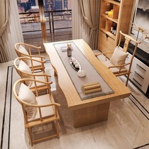 新中式茶桌椅组合实木功夫泡茶台简约办公室会客茶几阳台套装一体
