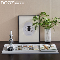 样板间书房书桌创意摆件植物昆虫标本清新手工艺装饰品家居饰品
