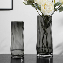 创意艺术玻璃花瓶摆件客厅鲜花玫瑰百合插花器样板间酒店软装饰品