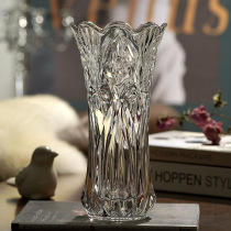 欧式水晶玻璃花瓶 厚重家居摆件 鲜花富贵竹插花瓶花器客厅装饰