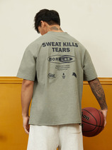 BOK夏季新款美式篮球运动短袖男速干透气健身训练t恤投篮服宽松
