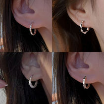 银针耳扣女小众设计2023新款潮素耳圈耳钉高级感耳环养耳洞耳饰品