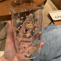 【又又海】可爱卡通美少女玻璃杯 高硼硅耐高温水杯咖啡杯牛奶杯