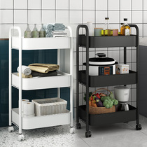 厨房小推车置物架落地多层可移动蔬菜蓝收纳架零食卧室家用储物架
