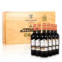 卡特尔法国进口红酒5奖项骑士老藤干红葡萄酒750ml6支精美木箱