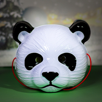 网红快乐小熊猫造型面具派对生日装饰新款气球动物搞笑功夫面具