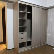 广州定制多层新枫格实木板成人家用柜子简约室内推拉式移门衣柜