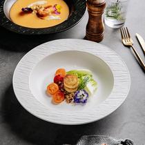 意大利面盘子西餐盘浓汤盘草帽盘法式摆盘高级感陶瓷盘子西式餐具