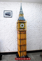 手工做旧 伦敦大本钟模型储物柜 酒吧咖啡店餐厅店面装饰建筑设计