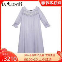 【新品】LACLOVER兰卡文嘉茜亚传奇7分袖睡裙含真丝夏季LC44UG1