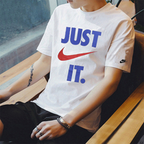Nike耐克短袖男装运动服透气休闲圆领半袖上衣T恤男AQ5195-100