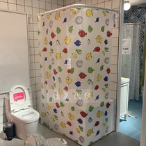 IKEA宜家HULN胡尔恩浴帘卡通多色防水淋浴隔断帘创意简约浴帘合集