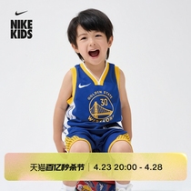 Nike耐克官方男童金州勇士队ICON NBA婴童球衣夏季宝宝美式FZ1183