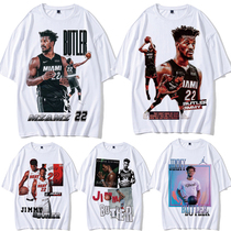 吉米巴特勒NBA热火队22号JIMMY夏季篮球运动训练半短袖T恤球衣服