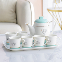 欧式陶瓷家庭家用杯子套装简约客厅创意水壶杯具水杯茶具茶壶整套