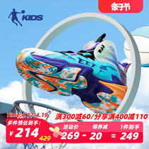 中国乔丹童鞋夏季儿童篮球鞋网面透气中大童旋钮扣球鞋男童运动鞋